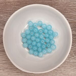 Blue Glass Beads 8mm Round 40 Bead Count #63